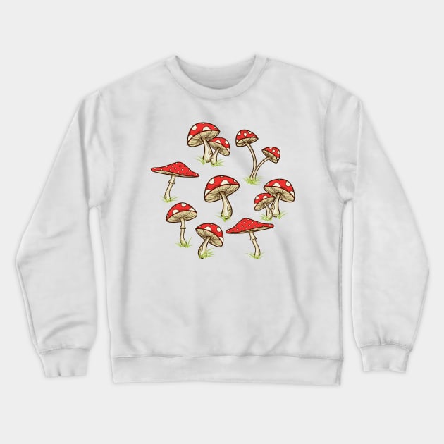 Speckled Mushroom Pattern Crewneck Sweatshirt by Jonathan Wightman